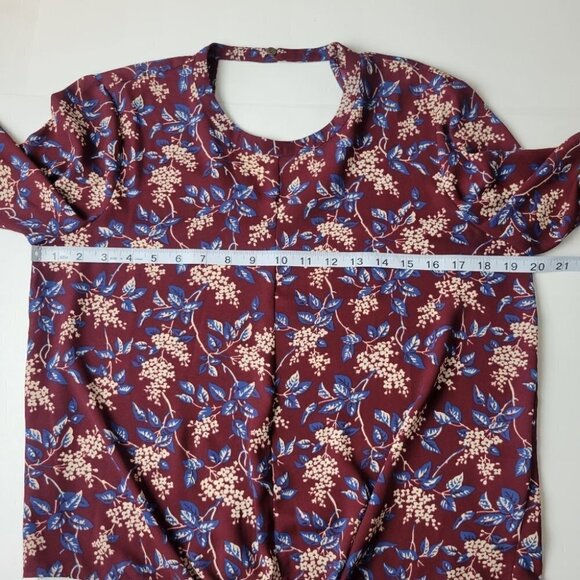 Madewell Bell Sleeve Tie Front Top Antique Flora M - Picture 10 of 13